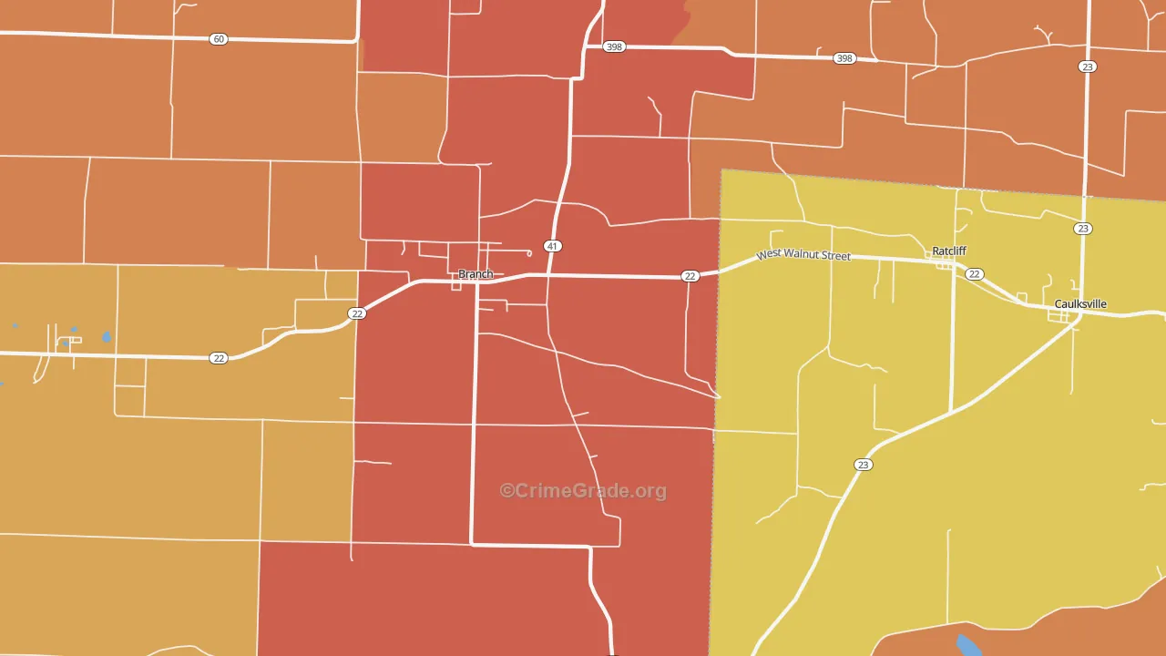 72928, AR Map of Drug-Related Crime Rates