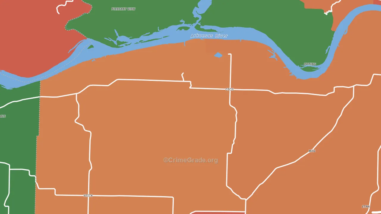 72930, AR Map of Drug-Related Crime Rates