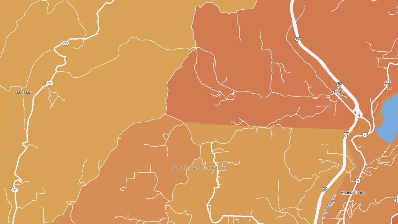 72934, AR Map of Drug-Related Crime Rates
