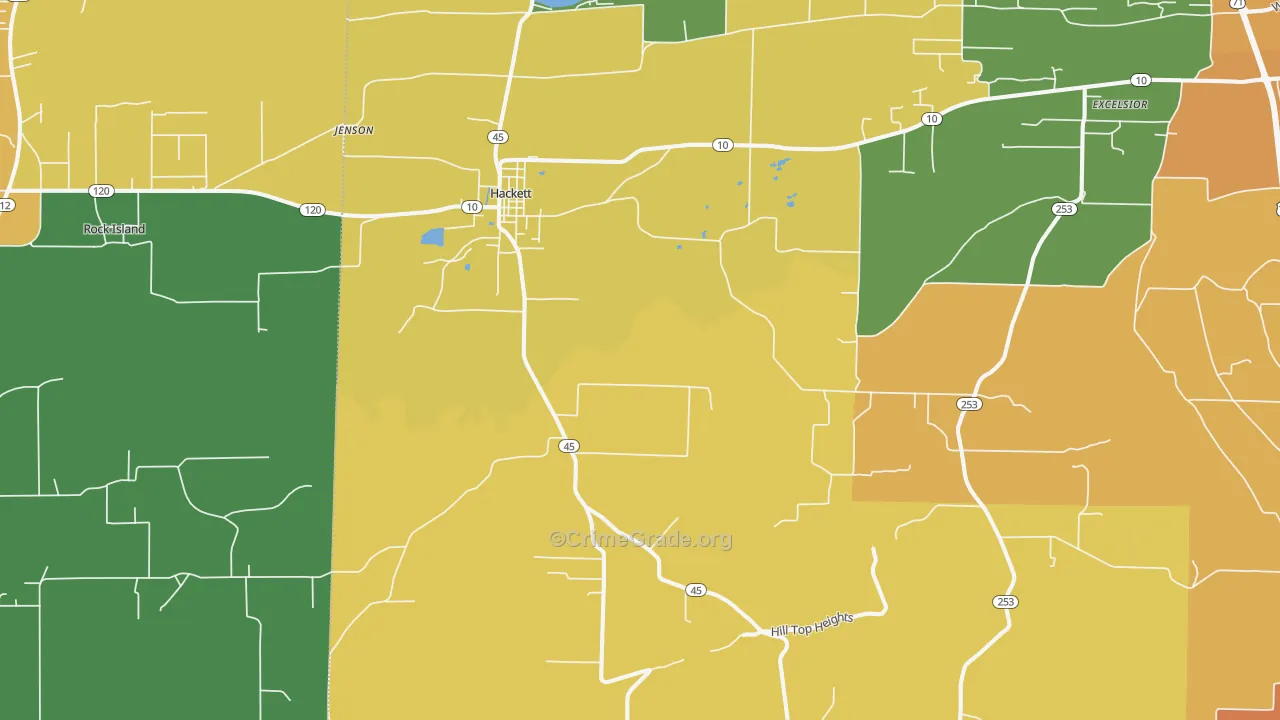 72937, AR Map of Drug-Related Crime Rates