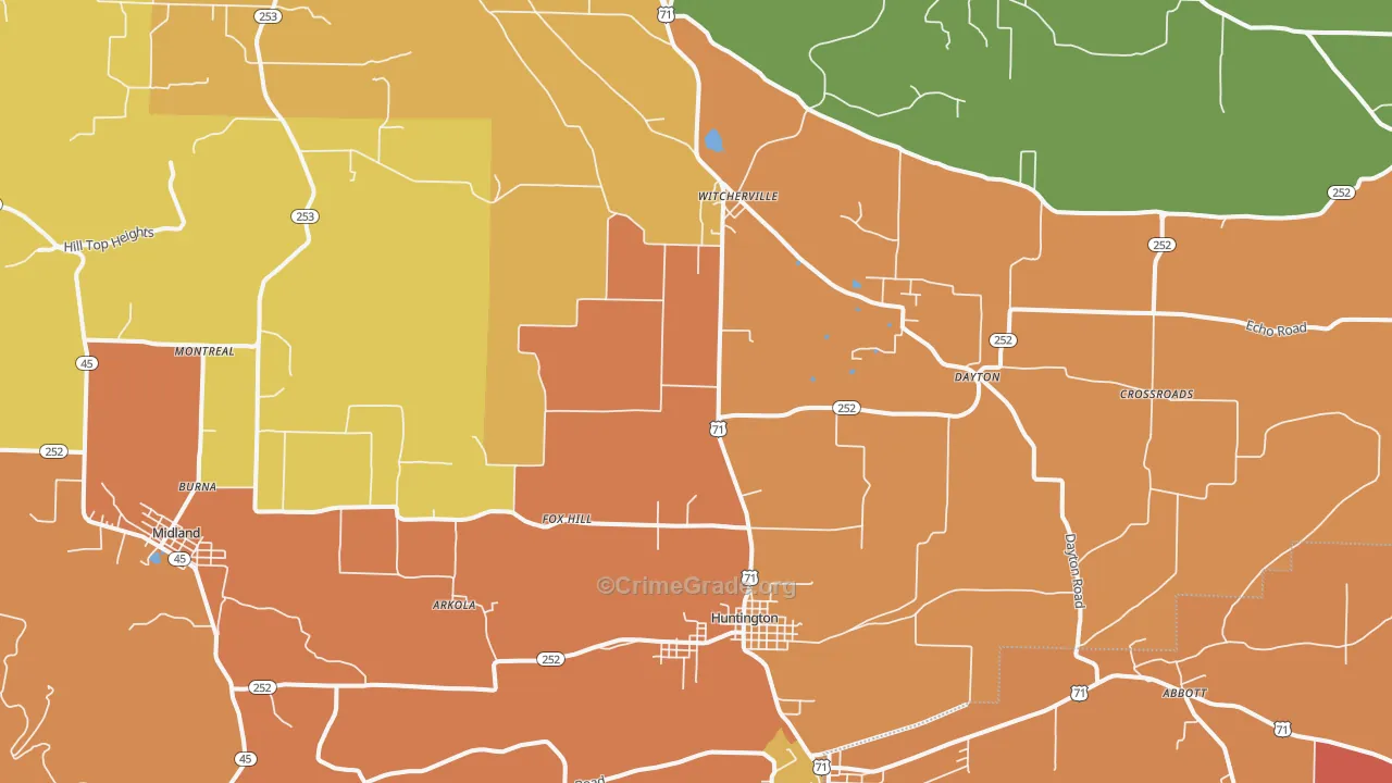 72940, AR Map of Drug-Related Crime Rates