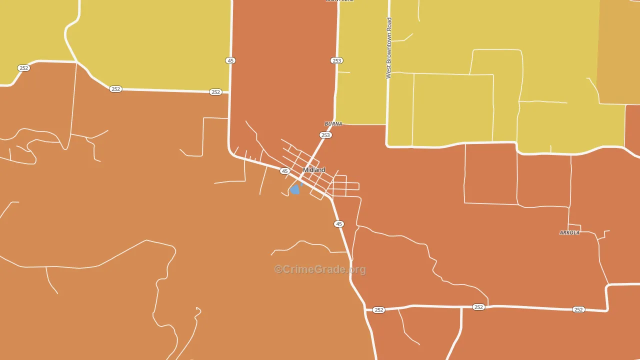 72945, AR Map of Drug-Related Crime Rates