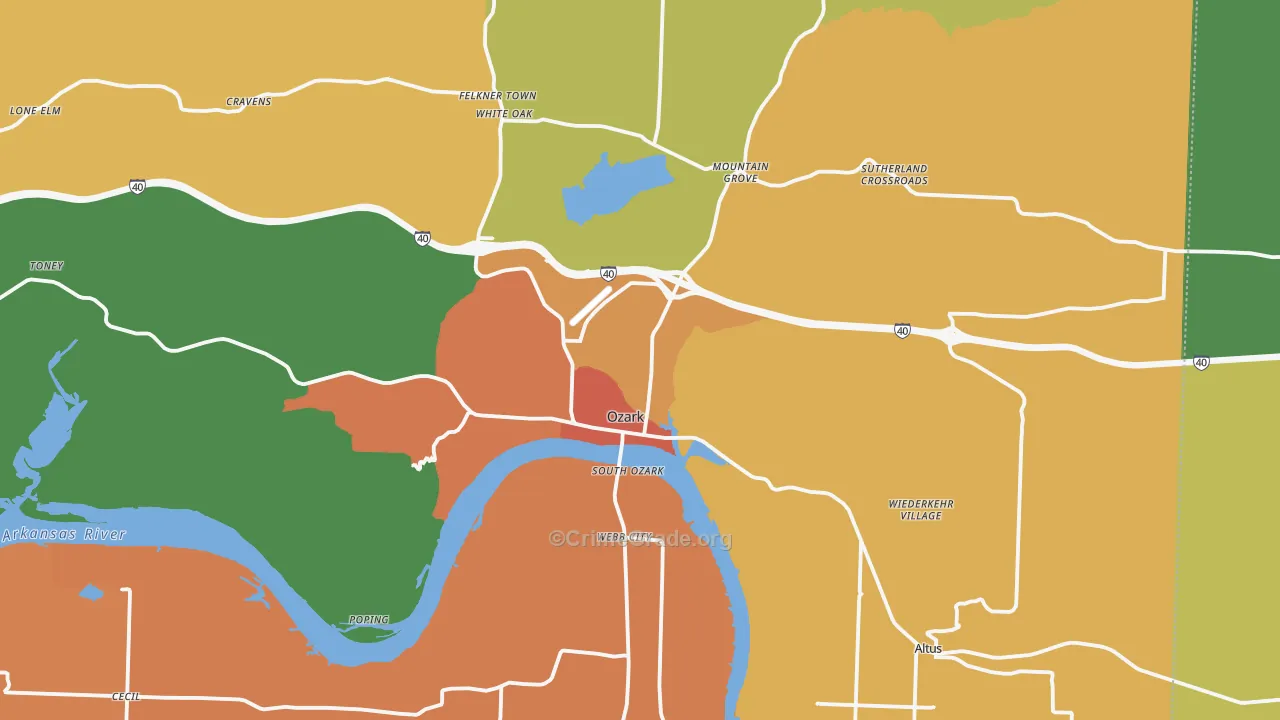 72949, AR Map of Drug-Related Crime Rates