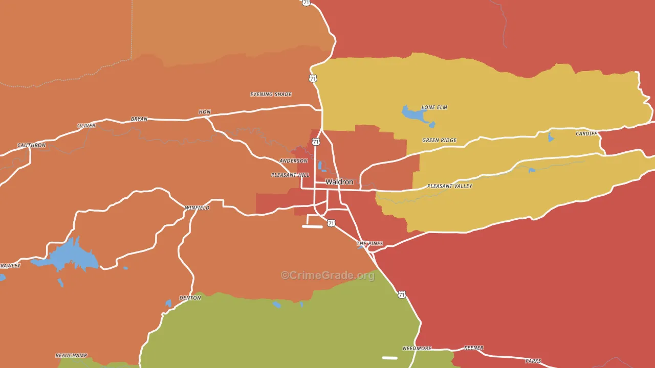 72958, AR Map of Drug-Related Crime Rates