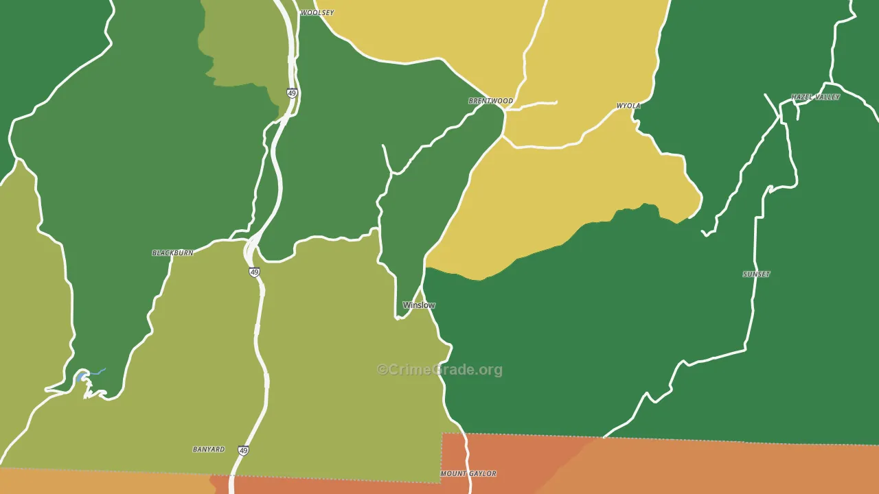 72959, AR Map of Drug-Related Crime Rates