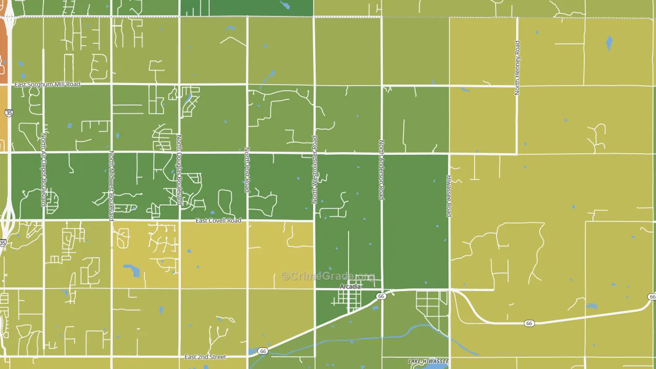 73007, OK Map of Drug-Related Crime Rates