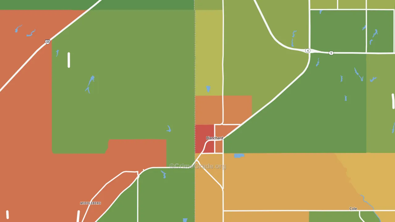 73010, OK Map of Drug-Related Crime Rates