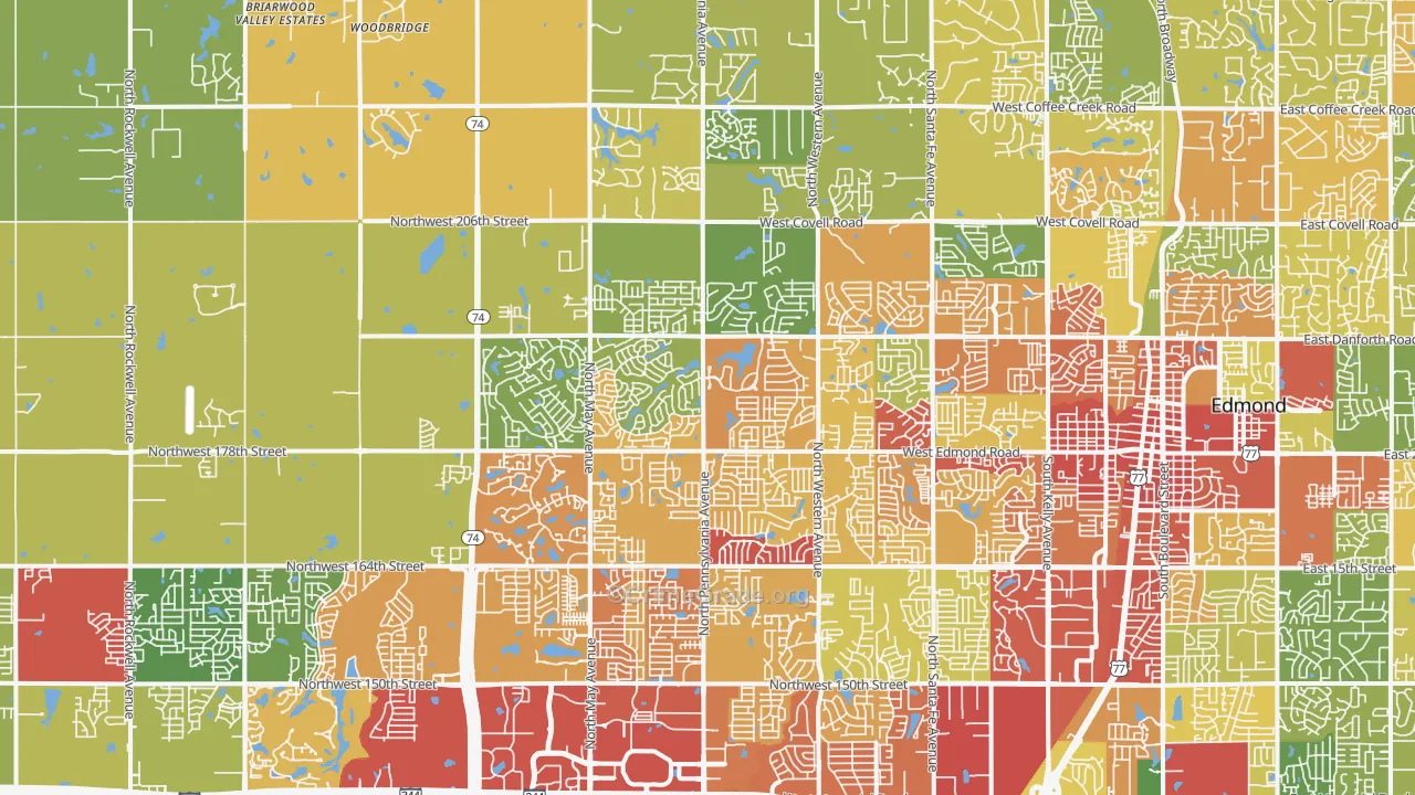 73012, OK Map of Drug-Related Crime Rates