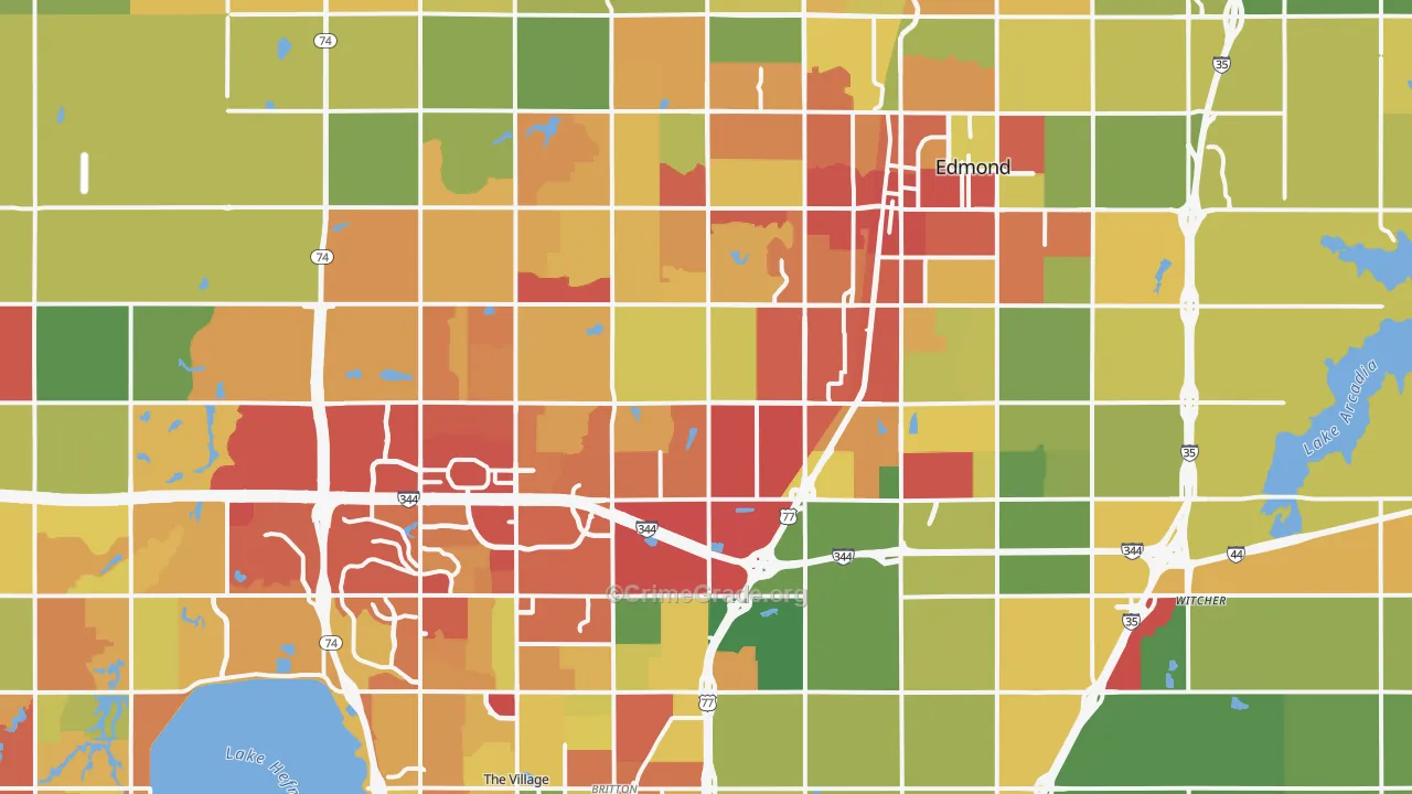 73013, OK Map of Drug-Related Crime Rates