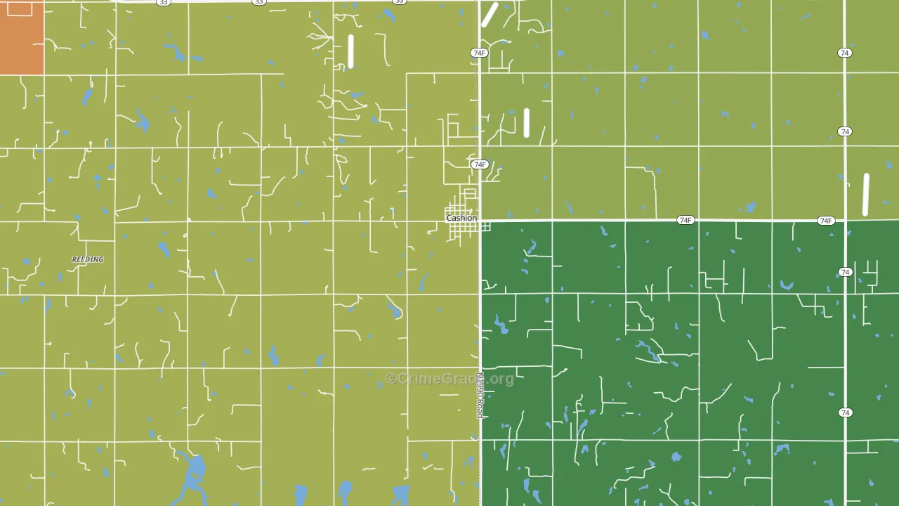 73016, OK Map of Drug-Related Crime Rates