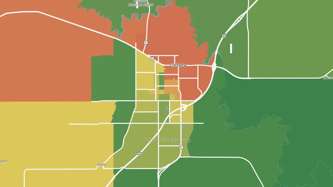 73018, OK Map of Drug-Related Crime Rates