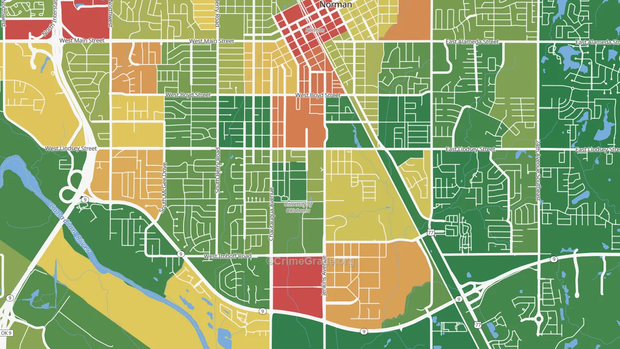 73019, OK Map of Drug-Related Crime Rates