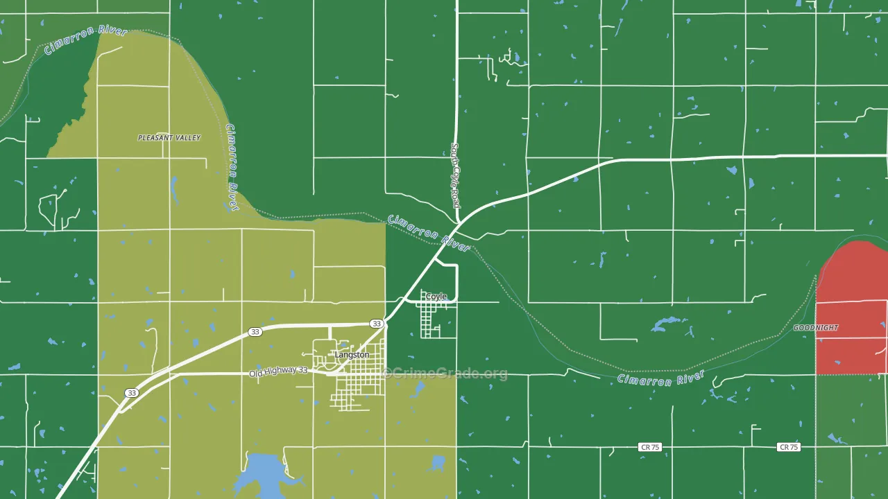 73027, OK Map of Drug-Related Crime Rates