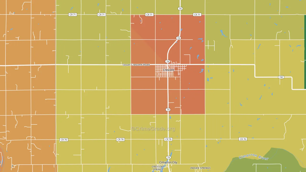 73028, OK Map of Drug-Related Crime Rates