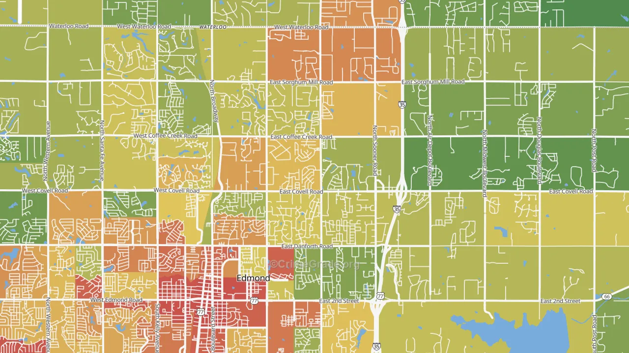 73034, OK Map of Drug-Related Crime Rates
