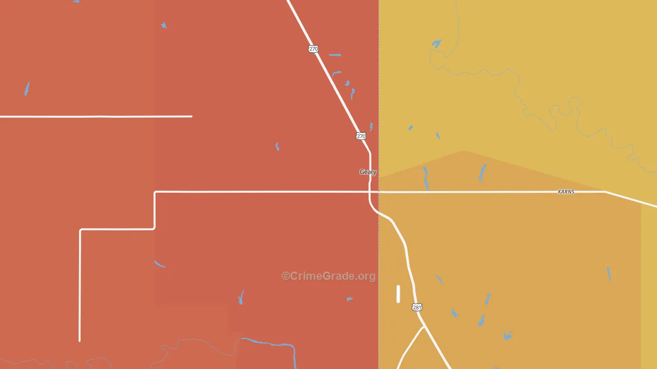 73040, OK Map of Drug-Related Crime Rates