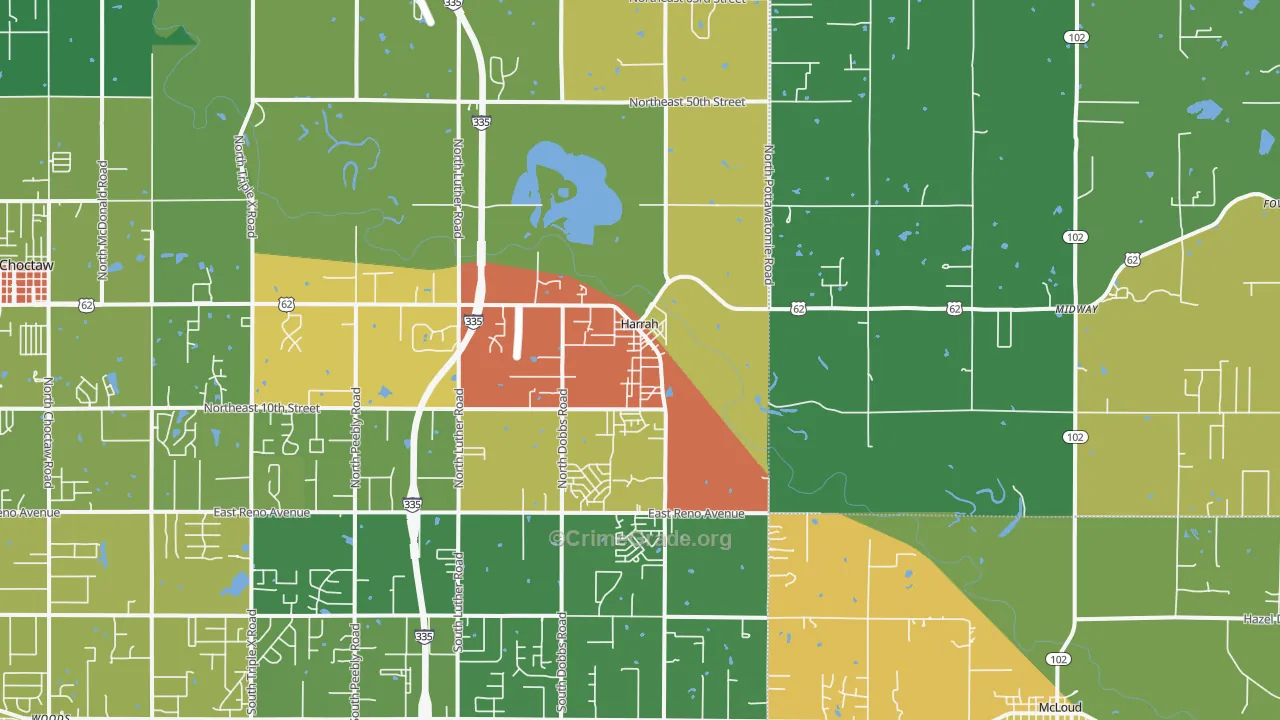 73045, OK Map of Drug-Related Crime Rates