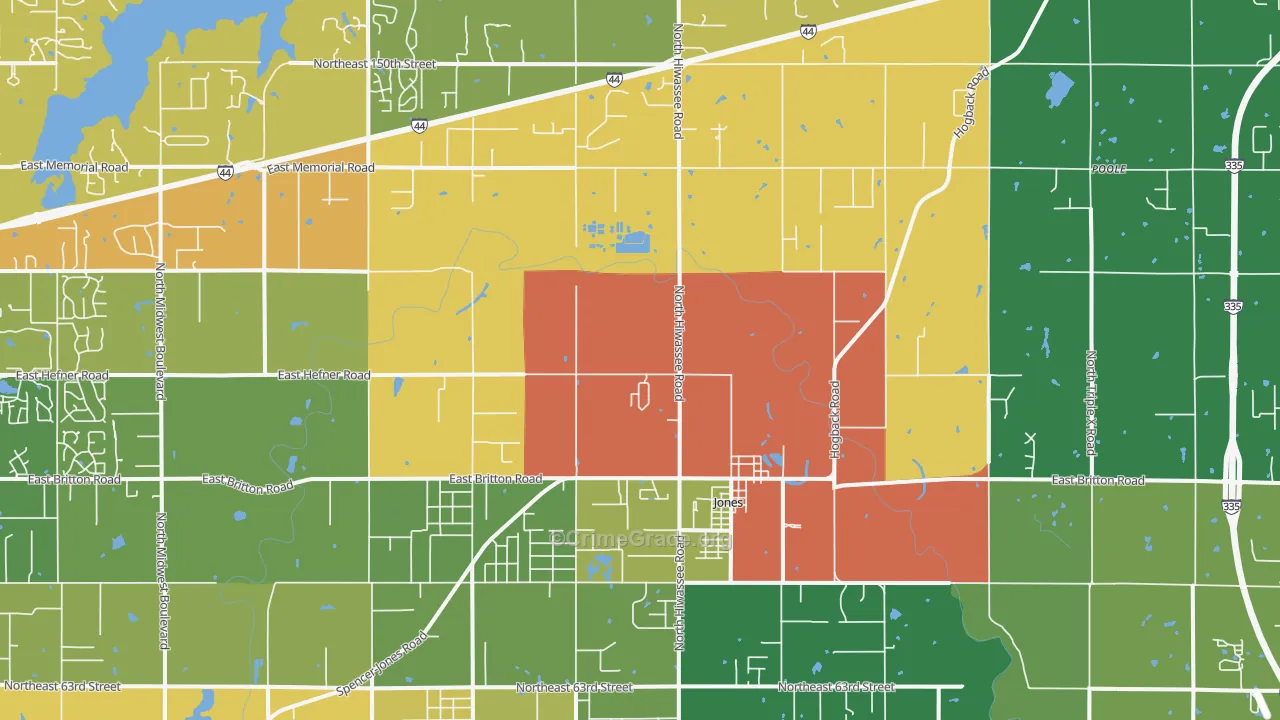 73049, OK Map of Drug-Related Crime Rates
