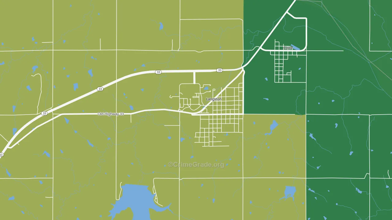 73050, OK Map of Drug-Related Crime Rates