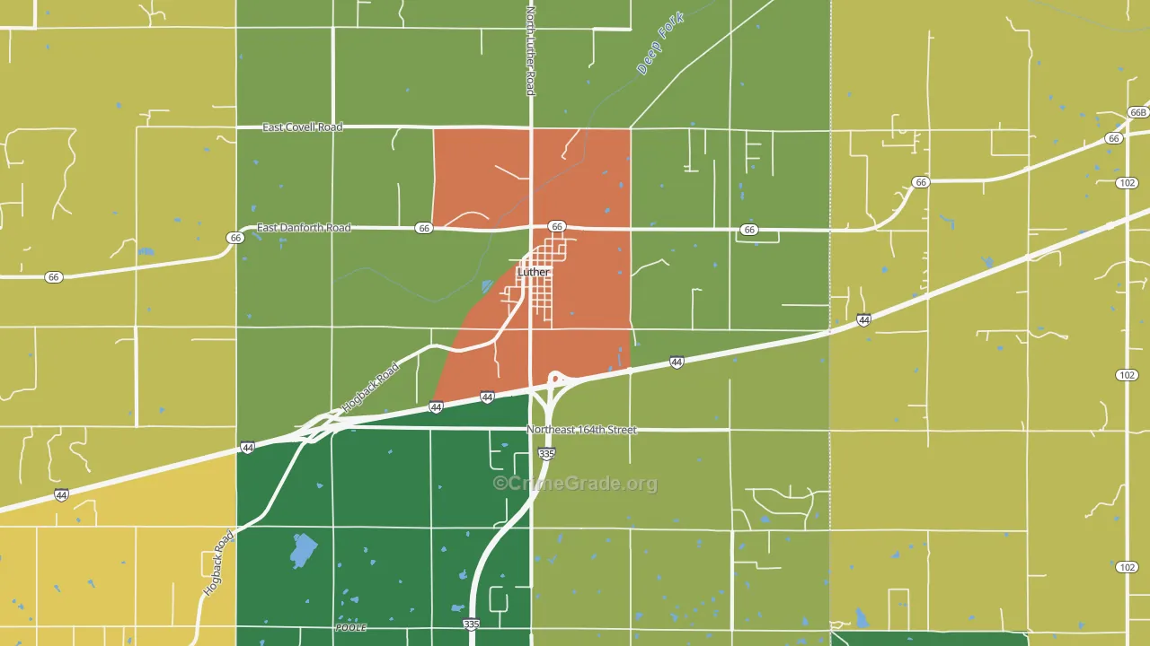73054, OK Map of Drug-Related Crime Rates