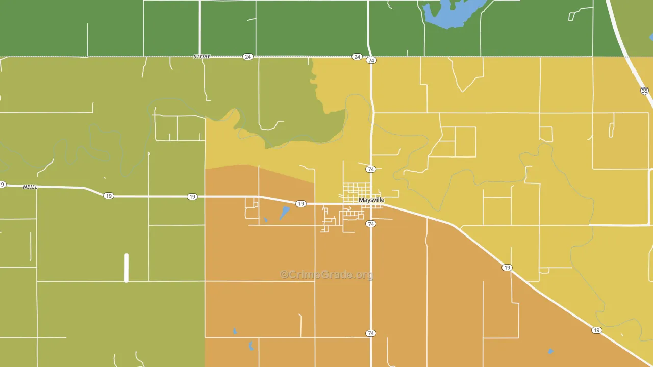 73057, OK Map of Drug-Related Crime Rates
