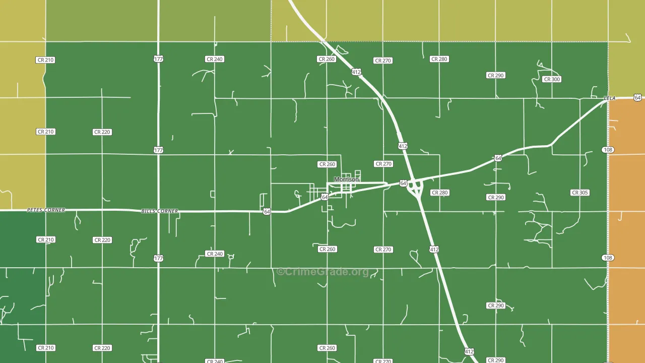 73061, OK Map of Drug-Related Crime Rates