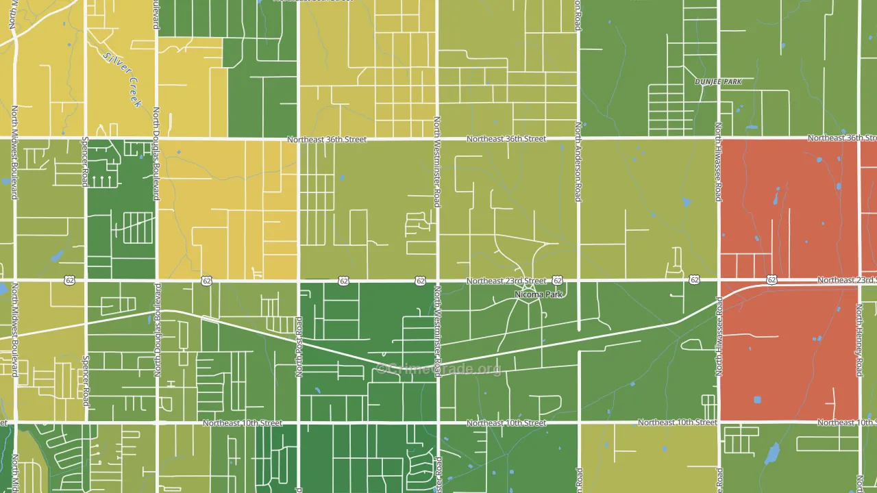 73066, OK Map of Drug-Related Crime Rates