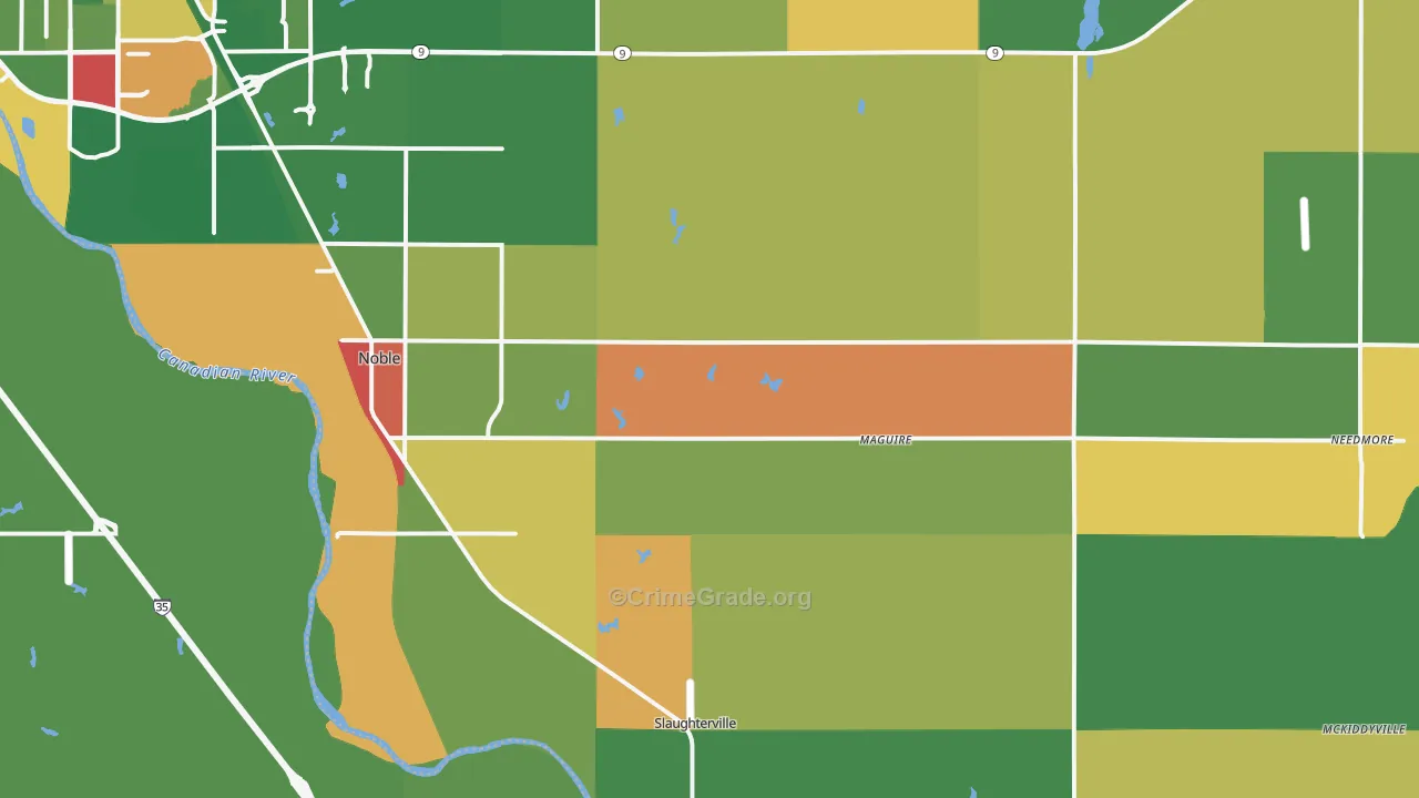 73068, OK Map of Drug-Related Crime Rates