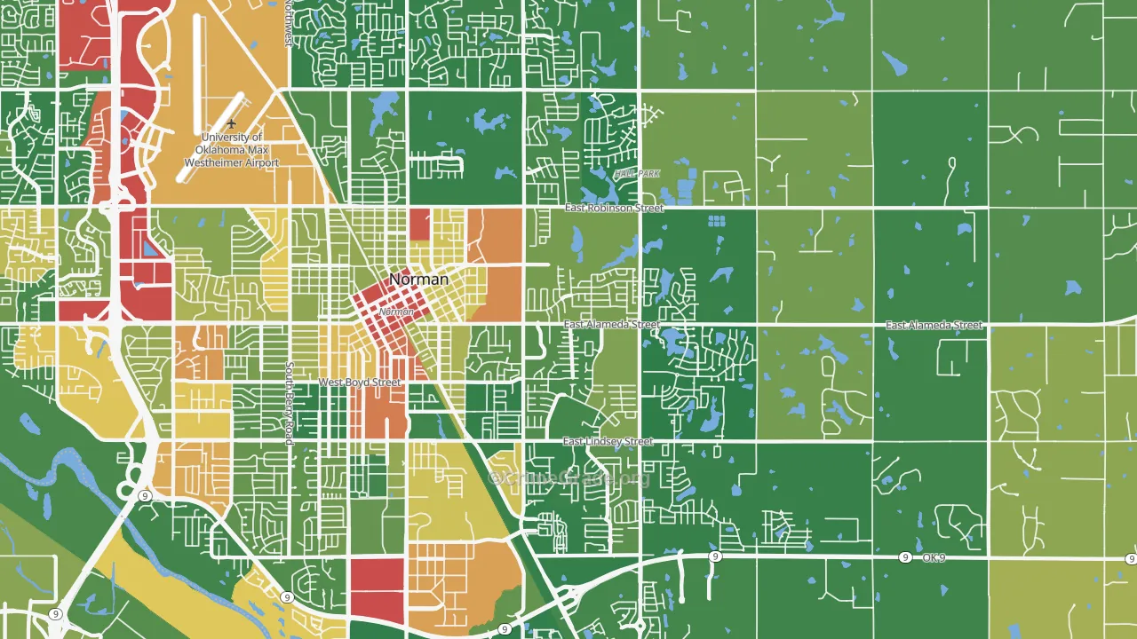 73071, OK Map of Drug-Related Crime Rates