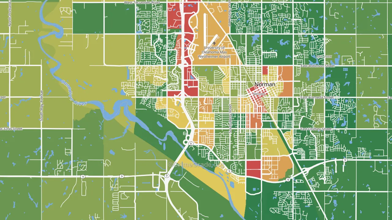 73072, OK Map of Drug-Related Crime Rates
