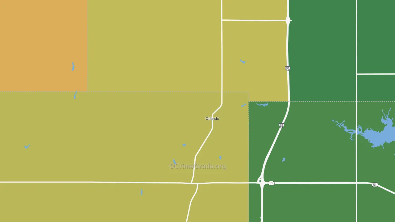 73073, OK Map of Drug-Related Crime Rates