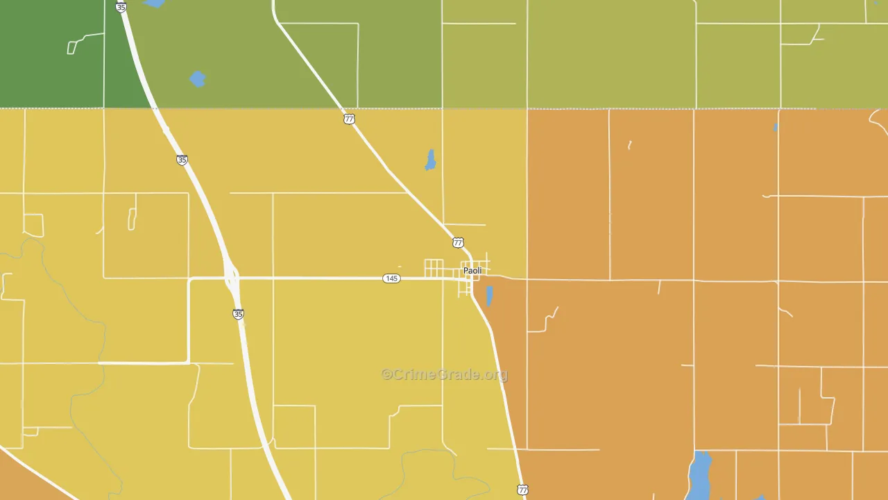 73074, OK Map of Drug-Related Crime Rates
