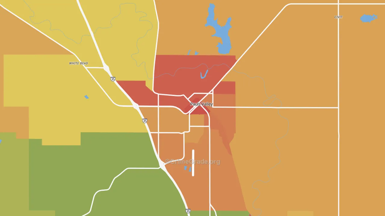 73075, OK Map of Drug-Related Crime Rates