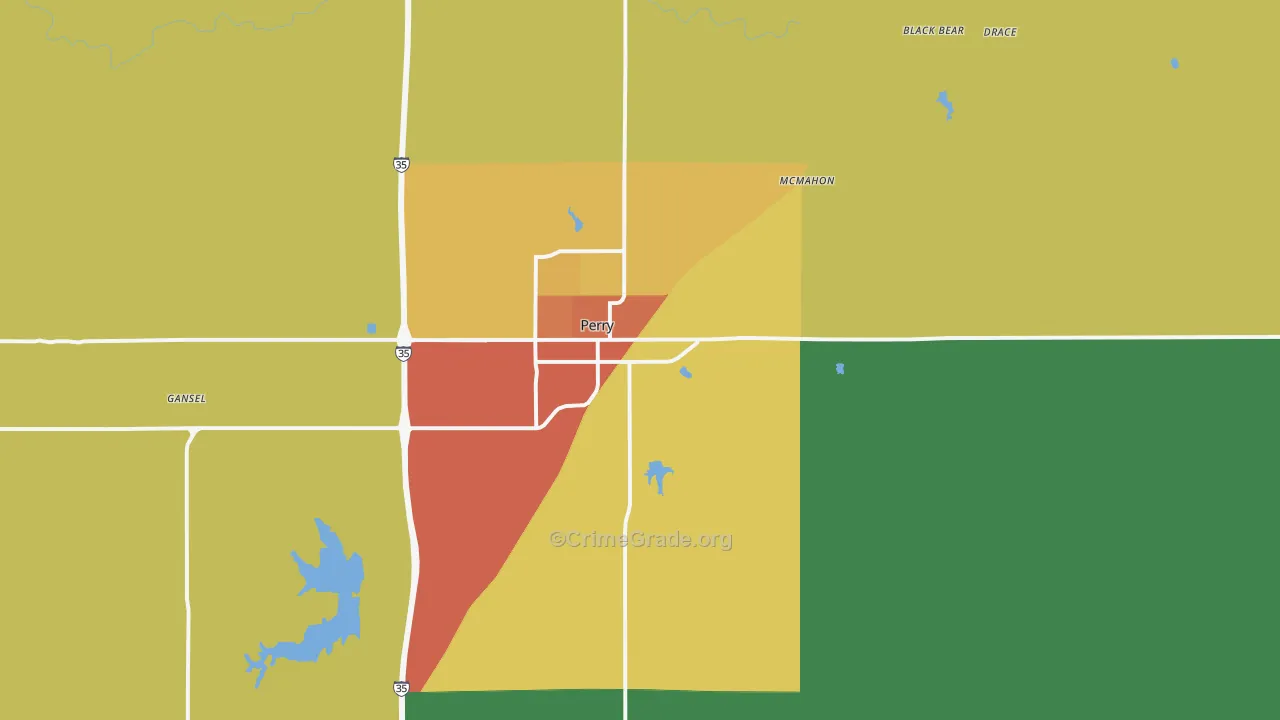 73077, OK Map of Drug-Related Crime Rates