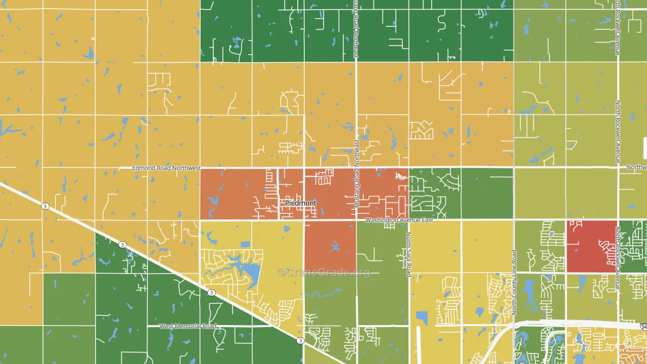 73078, OK Map of Drug-Related Crime Rates