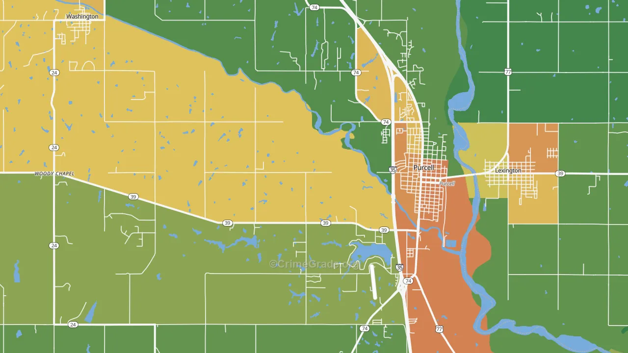 73080, OK Map of Drug-Related Crime Rates