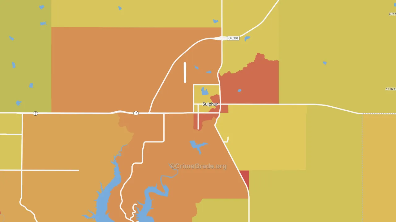 73086, OK Map of Drug-Related Crime Rates