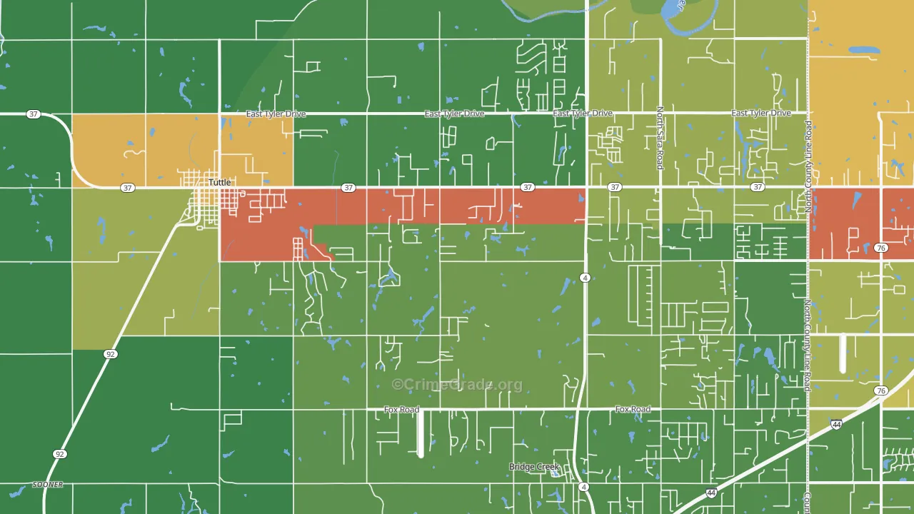 73089, OK Map of Drug-Related Crime Rates