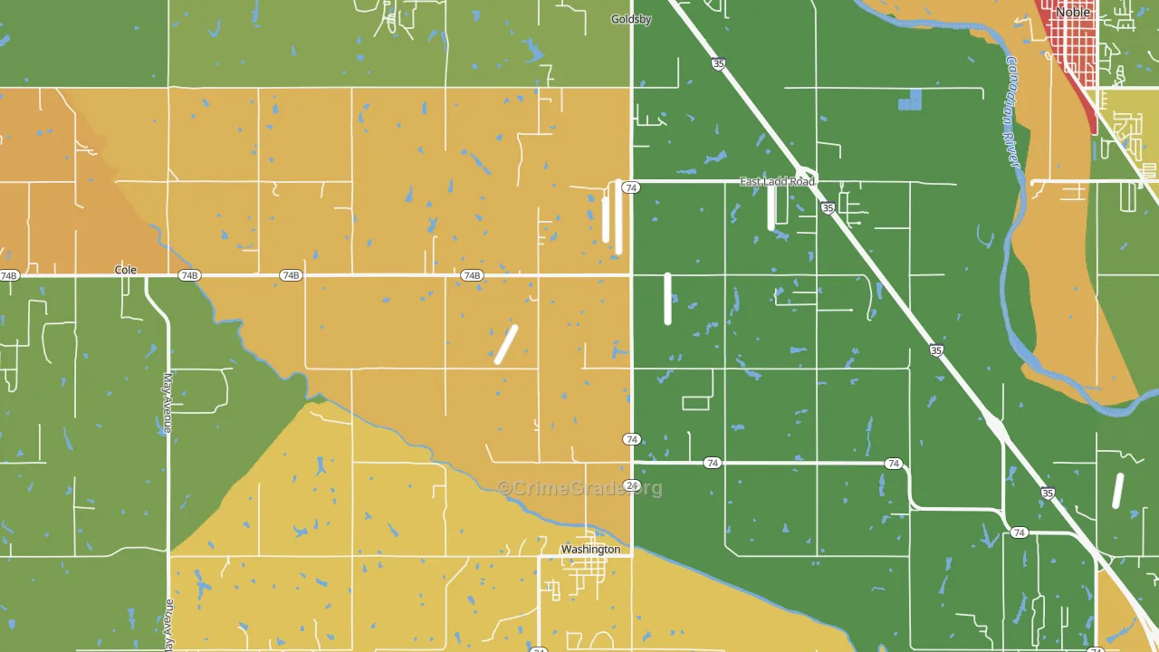 73093, OK Map of Drug-Related Crime Rates