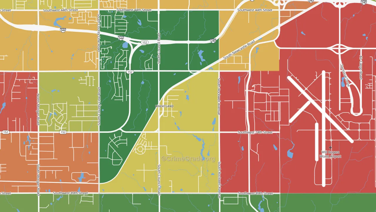 73097, OK Map of Drug-Related Crime Rates
