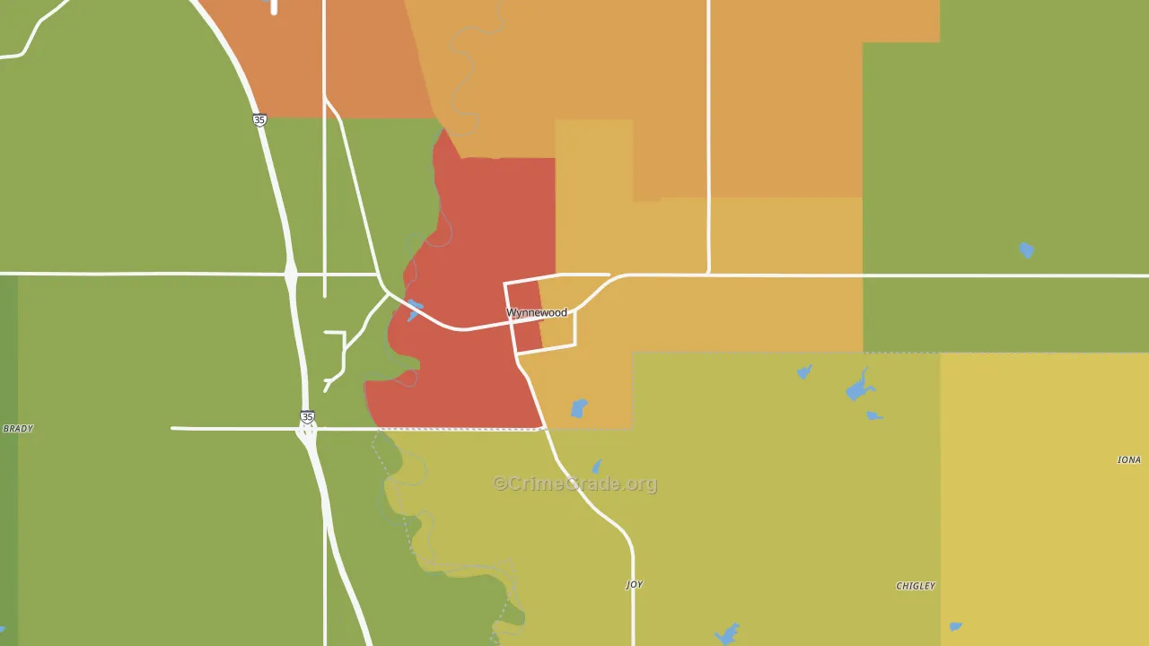 73098, OK Map of Drug-Related Crime Rates