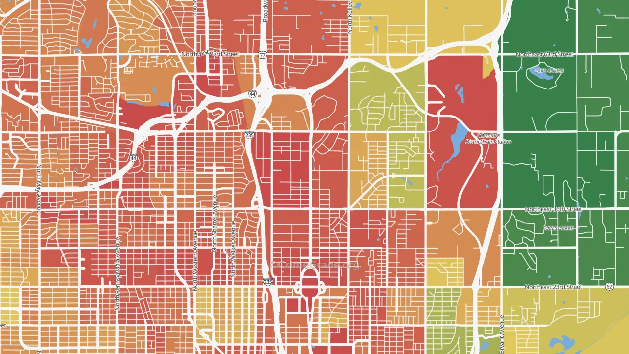 73105, OK Map of Drug-Related Crime Rates