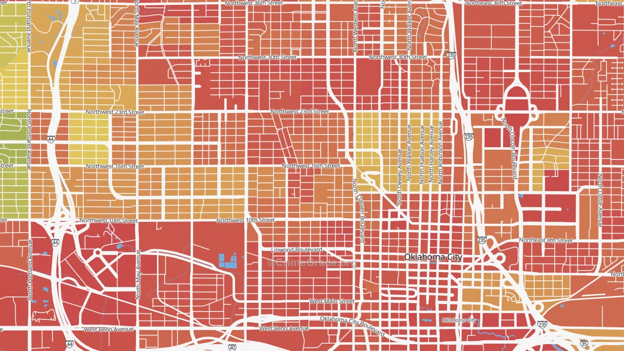 73106, OK Map of Drug-Related Crime Rates