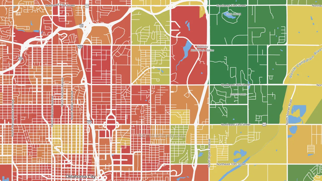 73111, OK Map of Drug-Related Crime Rates