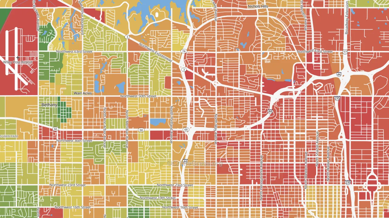 73112, OK Map of Drug-Related Crime Rates
