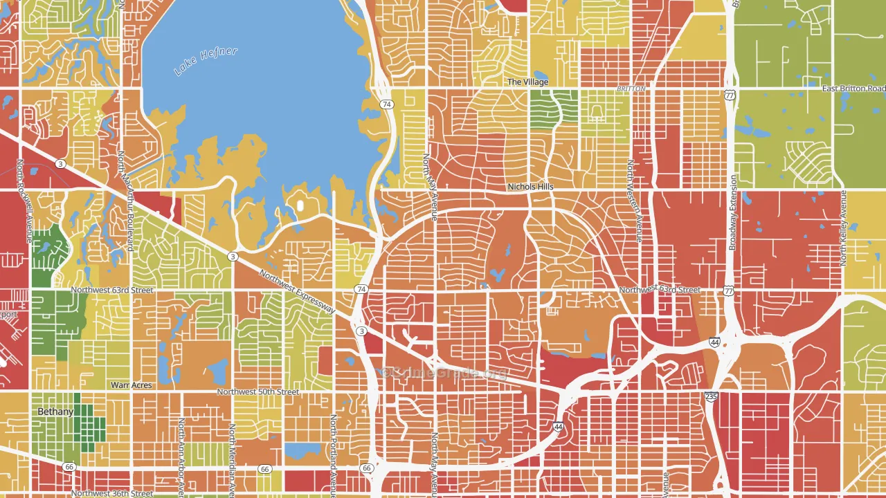 73116, OK Map of Drug-Related Crime Rates