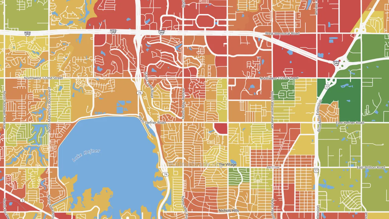 73120, OK Map of Drug-Related Crime Rates