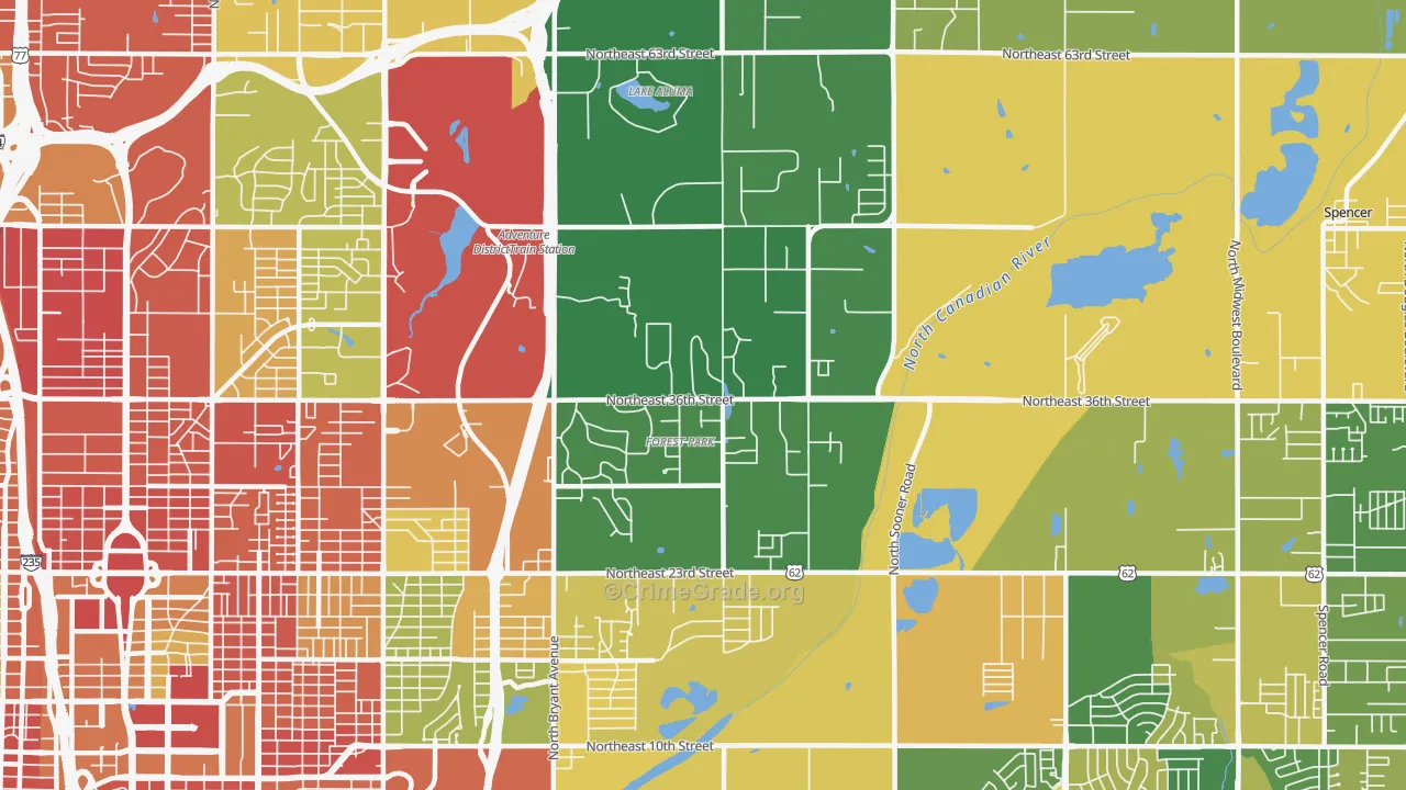 73121, OK Map of Drug-Related Crime Rates