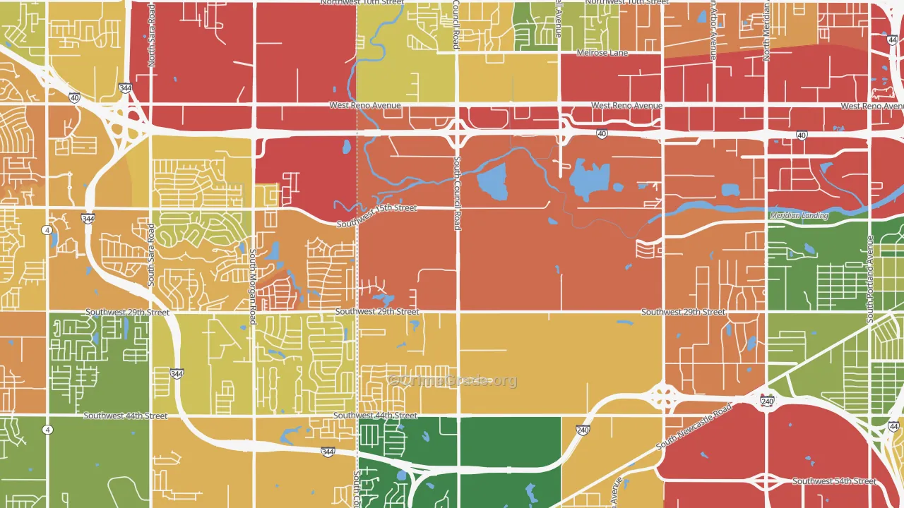 73128, OK Map of Drug-Related Crime Rates