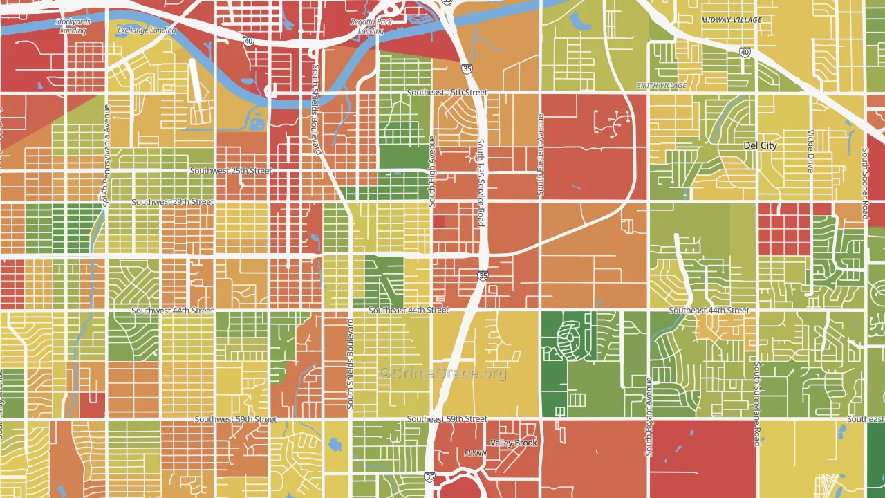 73129, OK Map of Drug-Related Crime Rates